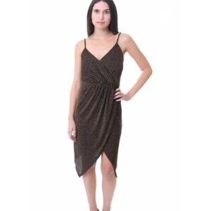 Veronica M Black Gold Sparkly Dress - Size Small